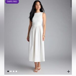 Windsor White Pleated Sleeveless Maxi Dress
